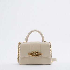Zara Ivory Metal Buckle City Bag - with Tag